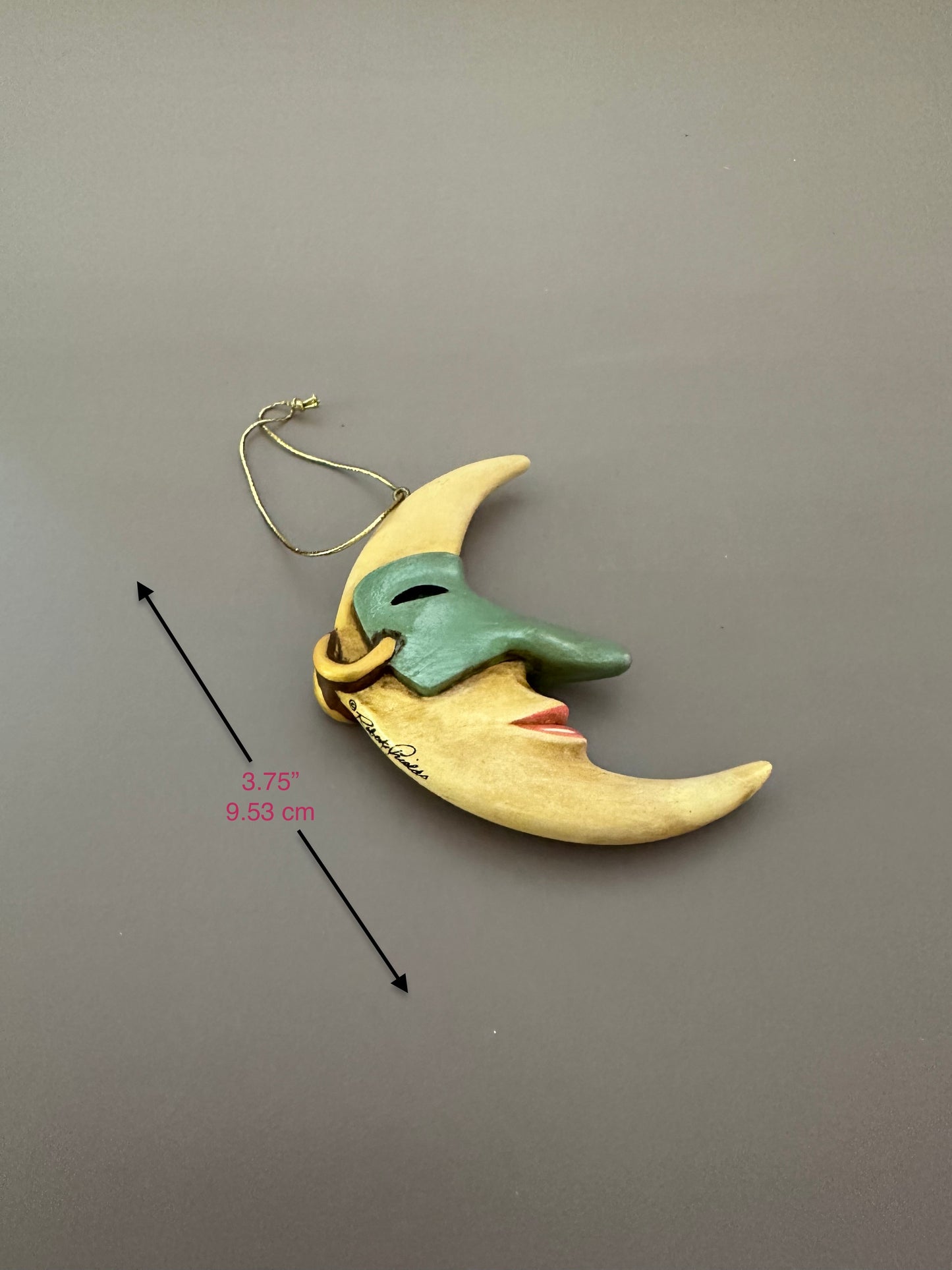 Moon Face Ornament with Masquerade Mask