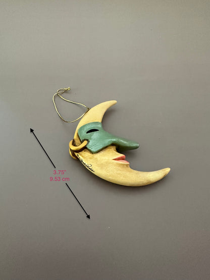 Moon Face Ornament with Masquerade Mask