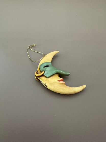 Moon Face Ornament with Masquerade Mask
